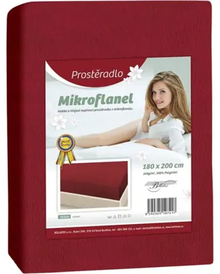 Zdjęcie produktu dla Prześcieradło z mikrofraneli - bordowe - 90x200