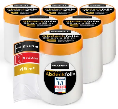 Produktbild von Abdeckfolie Malerfolie Baufolie 30cm x 25m 7,5m² Abdeckband Goldband Masker Tape