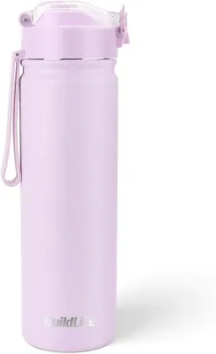 Produktbild von Famanu Trinkflasche Edelstahl mit Strohhalm - 720 ml - Isoliert - Auslaufsicher - Spülmaschinenfest