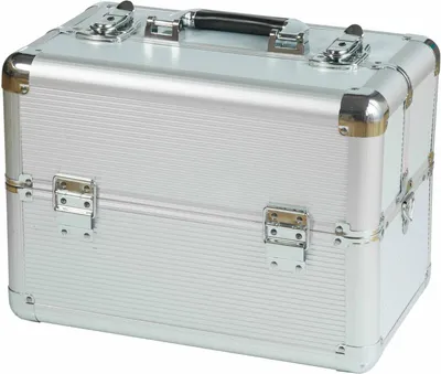 Productafbeelding van Cosmeticakoffer - Make-up koffer - Professioneel gebruik - Robuust ABS aluminium - 2 etages - Zwart