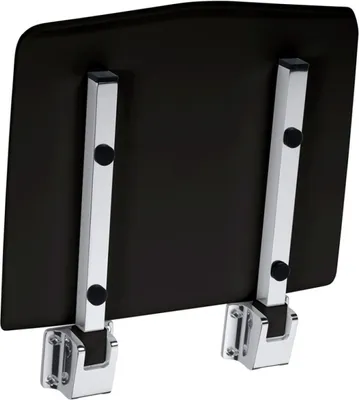 Produktbild von BELP Duschklappsitz Edelstahl Kunststoff Schwarz poliert 350x70x335 mm, 120 kg Traglast für Bad & WC >> zum Bohren