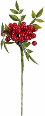 Zdjęcie produktu dla Gałązka Z Jarzębiną Czerwone Kulki 34 Cm