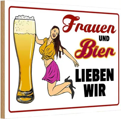 Produktbild von vianmo Holzschild 20x30 cm Frauen und Bier lieben wir Männer