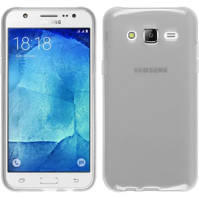 Produktbild von PhoneNatic Case kompatibel mit Samsung Galaxy J7 (2015 / J700) - weiß Silikon Hülle transparent + 2 Schutzfolien