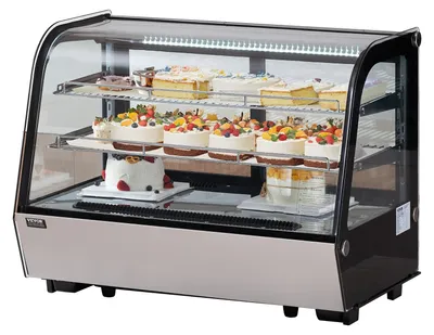 Image de VEVOR Vitrine réfrigérée Vitrine pâtisserie vitrine boulangerie 146 L, vitrine réfrigérée commerciale à 2 niveaux avec éclairage LED & réfrigération TURBO & refroidissement par air sans givre pour café