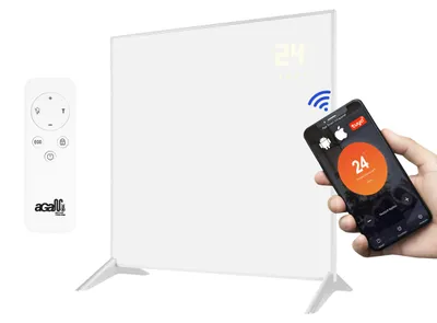 Produktbild von Aga Infrarotheizung 360 W 60x60 cm Weiß mit Rahmen, Infrarotheizung Mit Thermostat Infrarotheizkörper Elektroheizung Infrarot Heizung Wandheizung, App kompatibel, IP-X3