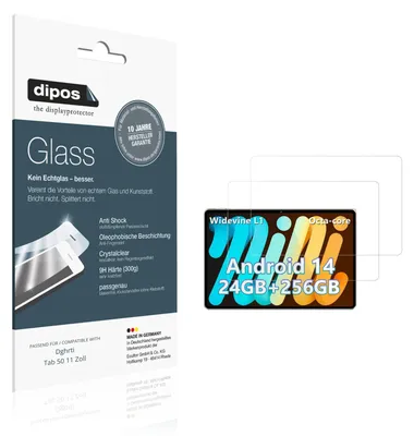 Immagine prodotto di 2x Pellicola Protettiva per Dghrti Tab 50 11 Zoll Protezione Vetro Flessibile 9H dipos