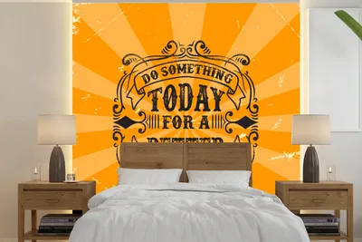 Produktbild von MuchoWow® Fototapete für Wohnzimmer oder Schlafzimmer Wandtapete Vinyl Motivtapete Jahrgang - Gestaltung - Text - 300x300 cm - Wanddekoration