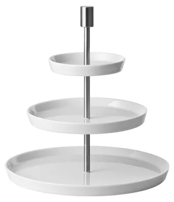 Etagère rund 3-teilig, Porzellan, weiß, 26,9 cm