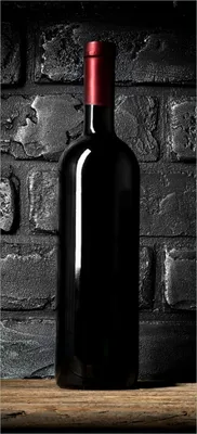 Produktbild von Türtapete Türposter Rotwein-Flasche am Abend - Größe: 93 x 205 cm