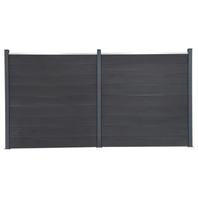 Produktbild von Zaunelement-Set Grau 353x186 cm WPC