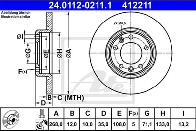 Zdjęcie produktu dla Tarcza Hamulcowa Peugeot Tył 308/3008 1,2-2,0 13-
