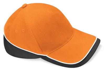 Produktbild von Beechfield B171 | Teamwear Competition Cap / Kappe / Mütze / Hut - Farbe: Orange/Black/White - Größe: One Size