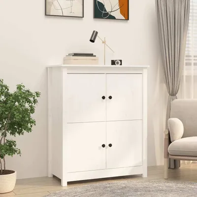 Obrázok produktu pre vidaXL Príborník biely 83x41,5x100 cm Masívne borovicové drevo