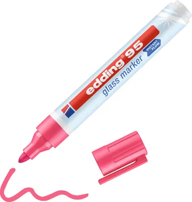Produktbild von Edding 95 Glass, 1 Stück(e), Pink, Rundspitze, Pink, Weiß, Kunststoff, 1,5 mm