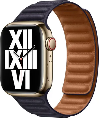 Produktbild von Apple Leather Link fr die Watch Series 1 bis 9 / SE (38/40/41 mm) | Series 10 (42 mm) - Gre S/M - Ink