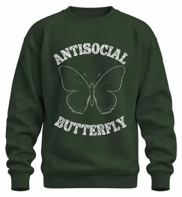 Obrázek produktu pro Antisocial Butterfly – Vintage grungeový svetr s kapucí, barva: zelená, velikost: S