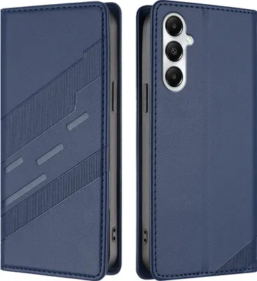 Produktbild von Hülle für Samsung Galaxy A05s, Kunstleder Brieftaschen Handyhülle mit Kartenfach und Standfunktion Blau