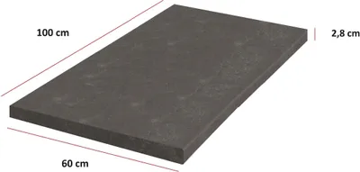 Produktbild von Küchen Arbeitsplatte Metallic Brown 100 cm 28 mm Bianca Grey Rose Küchenzeile