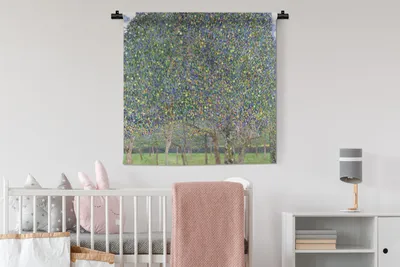 Produktbild von MuchoWow® Wandteppich Wandbehang Ein Birnbaum - Gustav Klimt 90x90 cm Tapisserie Dekoration Wandtuch - Wandaufhänger