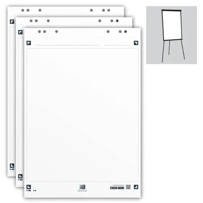 Produktbild von OXFORD Flipchart-Papier Smart Chart blanko 65,0 x 98,0 cm, 20 Blatt, 3 Blöcke