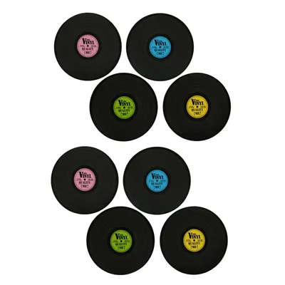 Produktbild von 8er Set Tischset Vinyl Schallplatte Ø 39 cm Platzmatte Rund Platzsets Tischmatte Tisch Untersetzer