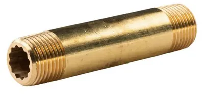 Produktbild von Messing Gewinde-Fitting Distanz Doppelnippel 1/2'-1/2' L= 90mm, schwere Ausführung
