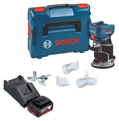 Produktbild von Bosch GKF 18V-8 Professional Akku Kantenfräse 18 V 8,0 mm Brushless + 1x Akku 5,0 Ah + Ladegerät + L-Boxx