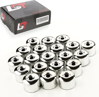 Produktbild von 20x Radschrauben Kappen Abdeckkappen Set 17 mm chromfarben für VW SEAT SKODA