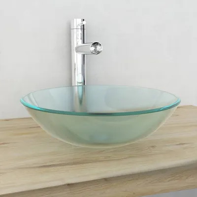 Produktbild von The Living Store Waschbecken Hartglas 42 cm Mattiert