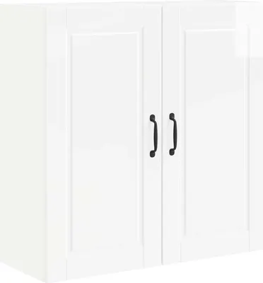 Produktbild von vidaXL Wandschrank PORTO Hochglanz Weiß 80 x 31 x 80 cm Holzwerkstoff