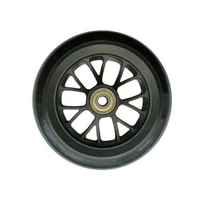 Immagine prodotto di Ruota micro scooter nera 120 mm - anima in alluminio - per monopattini e scooter acrobatici