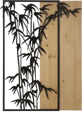 Zdjęcie produktu dla o Ferretti panel ścienny bambus 58x2x80 cm czarny brązowy