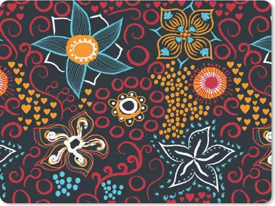 Produktbild von MuchoWow® Mauspad Mousepad Blumen - Rot - Muster 23x19 cm - Mousepads - Maus Mat - Pad - Mausunterlage - Schreibtischunterlage - Mauspad