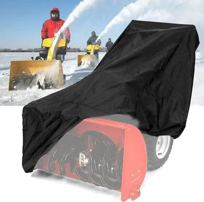 Productafbeelding van Universele, tweefasige sneeuwploegbescherming, gemaakt van 210D Oxford waterdicht materiaal, UV-bestendig, met een winddichte trekkoord, bescherming voor alle weersomstandigheden, zwart, 120x82x102 cm