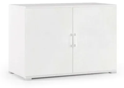 Produktbild von Mehrzweckschrank Darc, Linearschrank mit 2 Flügeltüren mit Einlegeboden, Eingangsmöbel, Modernes Schuhregal, 100% Italy, 90x45h66 cm, Weiß
