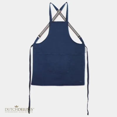 Zdjęcie produktu dla Dutchdeluxes - Ręcznie robiony - Bawełna - Fartuch z kieszeniami - Ciemnoniebieski denim