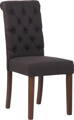 Produktbild von TPFLiving Esszimmerstuhl Lisbon Stoff Gestell Kautschukholz braun schwarz