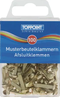 Produktbild von 500 (5x 100Stk) Rundkopfklammern Musterbeutelklammern