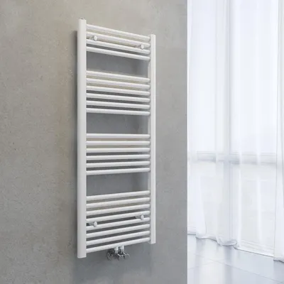 Produktbild von SONNI Handtuchhalter-Heizkörper Handtuchtrockner 1200 x 500 mm Weiß Warmwasserheizung ohne Heizstab