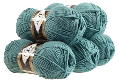 5 x 100g Strickgarn ALIZE Lanagold türkis