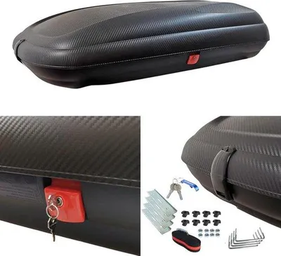 Productafbeelding van Famanu dakbox 400 liter - Carbonlook - Centrale vergrendeling - Dakdragers