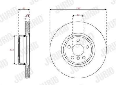 Produktbild von 2x JURID Bremsscheibe 563693JVC-1 für BMW 5 Limousine (G30 F90) 5 Touring (G31)