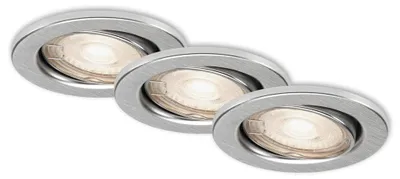 Immagine prodotto di Lampade da incasso LED orientabili Set da 3 GU10 5 W alluminio metallo IP23 Ø 8,6 cm Briloner