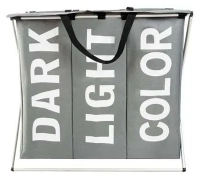 Produktbild von Ruhhy 12257 Dreifach-Wäschekorb 130 l, grau