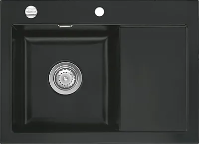 Produktbild von Flächenbündige Spüle MERA 70 F Nigra mit Becken links u. Excenterbedienung