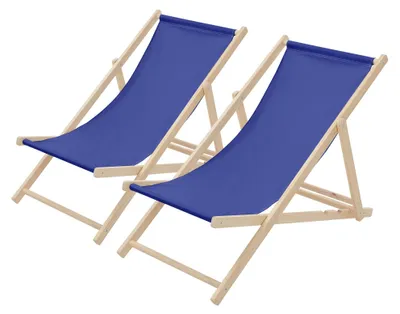 Zdjęcie produktu dla Zestaw 2 składanych krzeseł plażowych z regulowanym oparciem