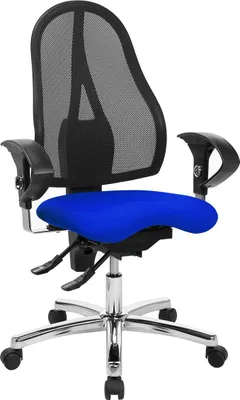 Produktbild von Drehstuhl Sitness 15 - blau Armlehnen Universalrollen.