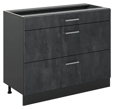Immagine prodotto di Mobiletto base per cucina Vicco R-Line Calce nera/Antracite 100 cm senza piano di lavoro, Model 71578