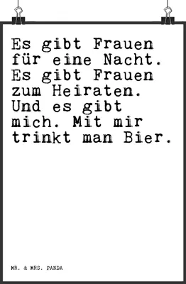 Produktbild von Mr. & Mrs. Panda Bild Es gibt Frauen für... DIN A3 - Weiß - Geschenk, Wanddekoration, Wandbild, wanddeko, Plakat, Spruch, Sprüche Weisheiten Zitate Lustig Weisheit Worte